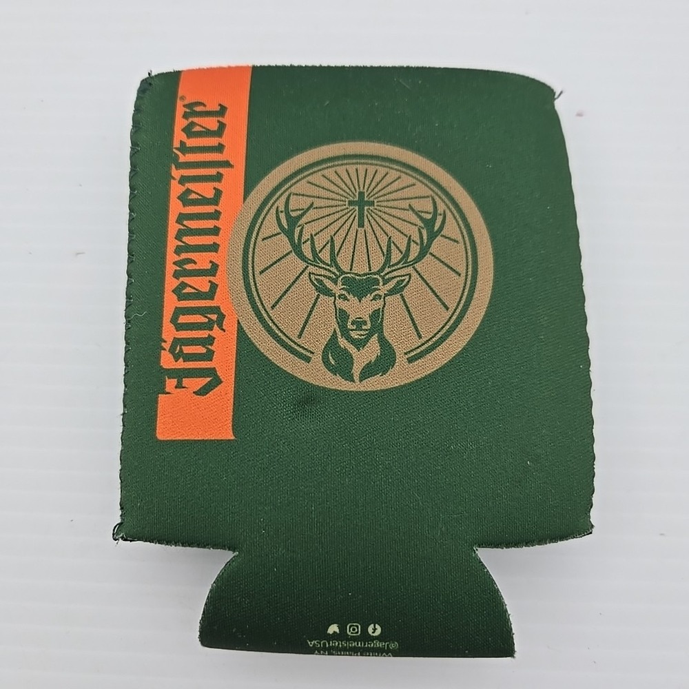 Jagermeister Can‎ / Bottle Coozy Koozy Mini Side Slot Green Gold Orange VG